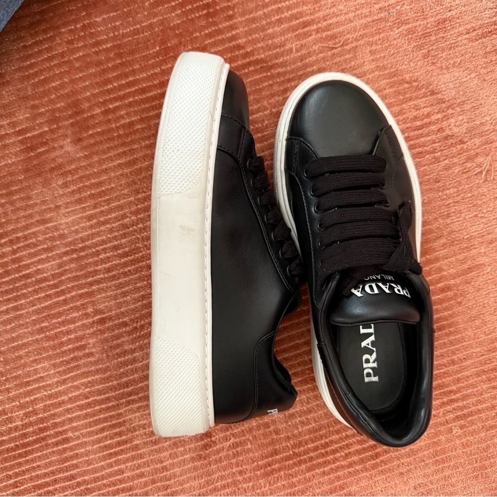 Prada Monochrome Platform Leather Sneakers